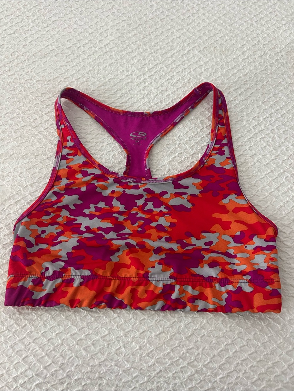 Champion XL Racerback Sports Bra - Pink/orange Camo